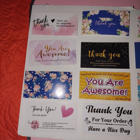 48 Assorted Thank You Cards For Small Business Orders - Floral & Colorful Design - Picture 3 of 5